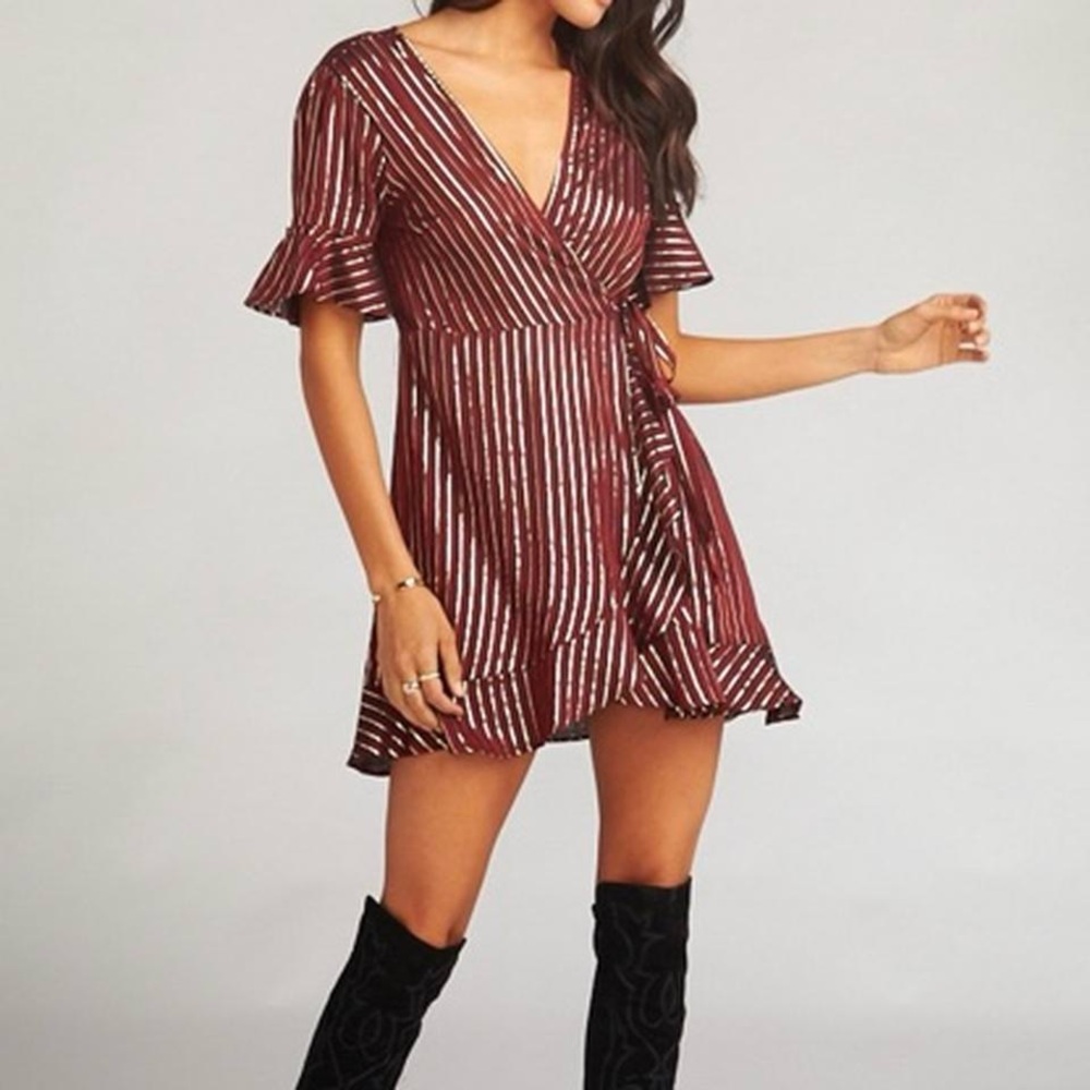 Show Me Your MuMu “Leslie” mini wrap dress